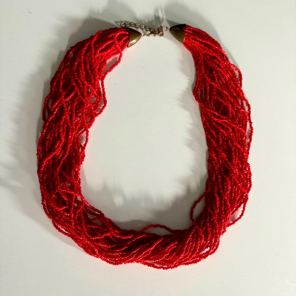 Adriatic Red Coral necklace, Croatian jewelry 23”